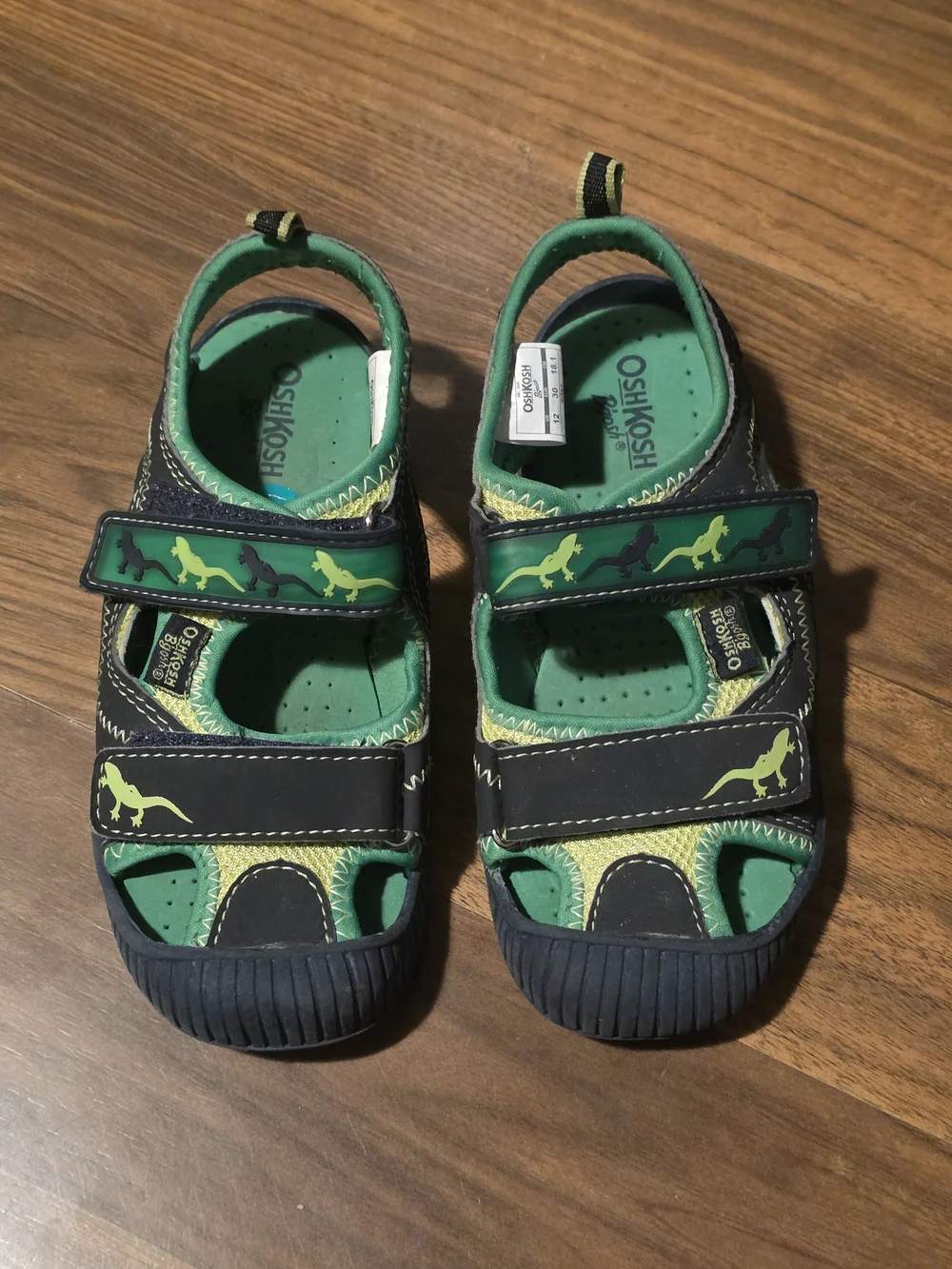 OshKosh B'gosh Kids' Green and Navy Dino Sandals